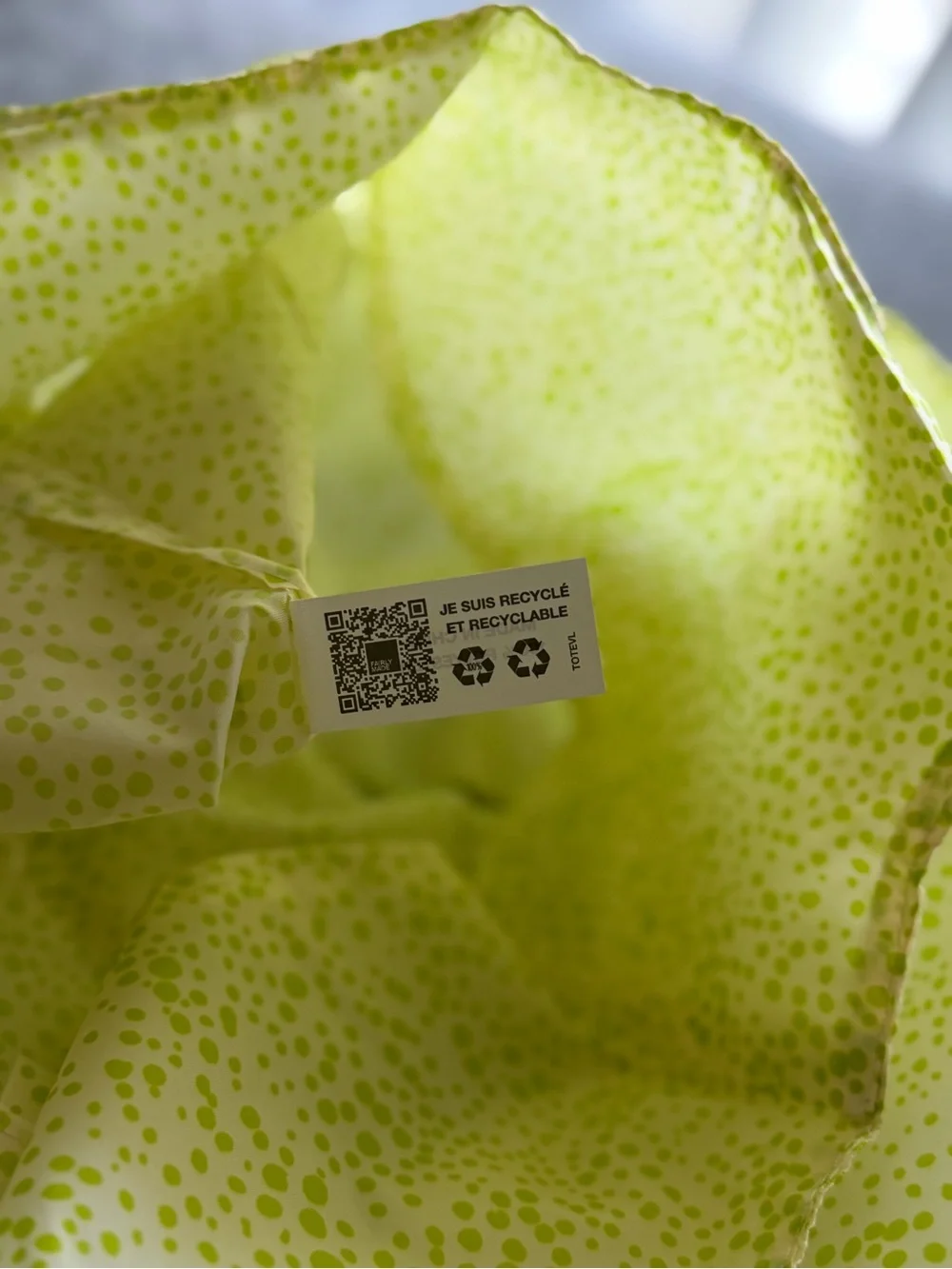 A.P.C. Lime Green Printed Tote with White Logo